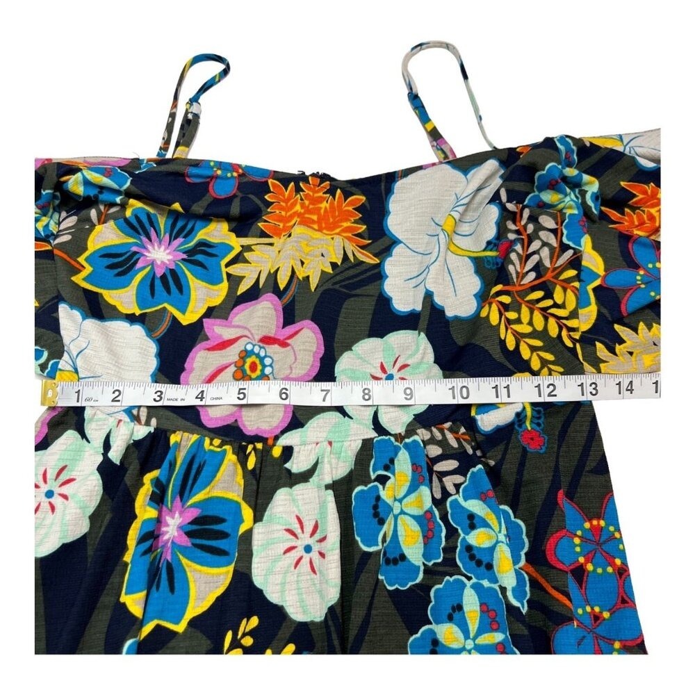 Rachel Roy Dress Black Floral Maxi‎ Tie Detail Size M Tropical Vacation Resort - Picture 7 of 11